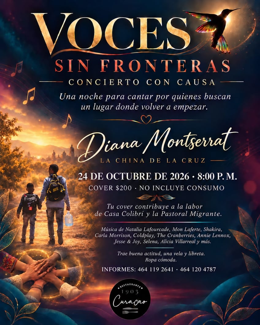 Voces Sin Fronteras - concierto con causa de Diana Montserrat, 24 de octubre de 2026, 8:00 pm